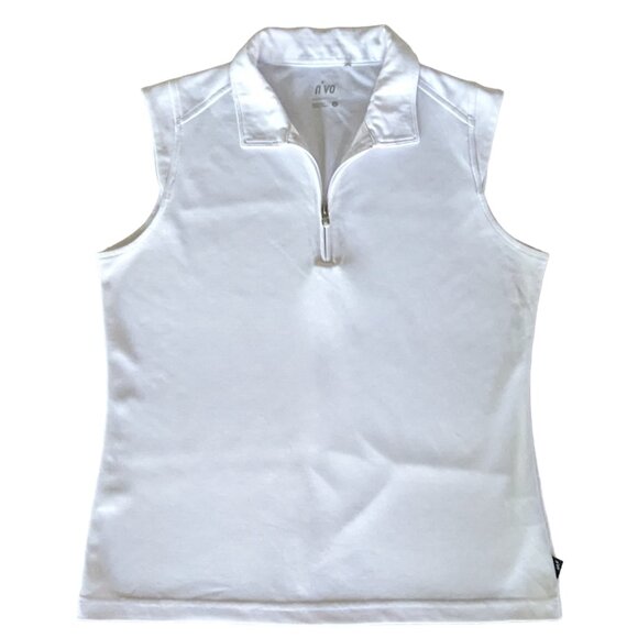 ⛳ N VO  Nikki Sleeveless Golf Polo - White - Medium - EUC ⛳ - Picture 3 of 8